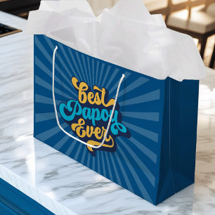 Grand Sac Cadeau Meilleure Fête des pères Papou jamais