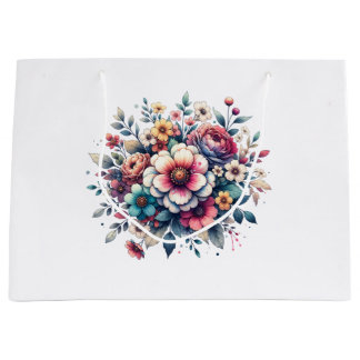 Grand Sac Cadeau Meilleure maman jamais l'aquarelle florale