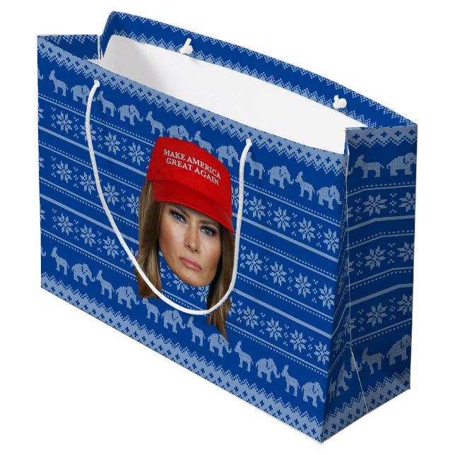 Grand Sac Cadeau Melania Trump MAGA Noël (Dos Angle)