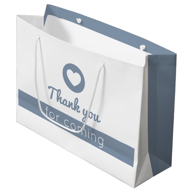 Grand Sac Cadeau Merci À Venir | Elégant bleu foncé (Devant Angle)