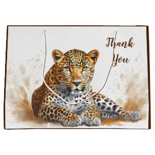 Grand Sac Cadeau Merci Leopard Portrait animal