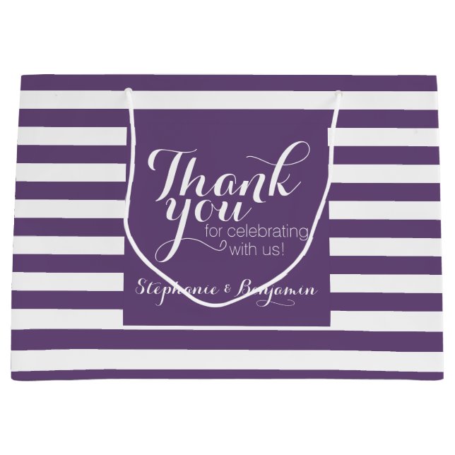 Grand Sac Cadeau Merci mariage avec nom de mariée et de chambre (Devant)