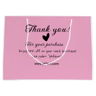 Grand Sac Cadeau Merci pour l'achat détail de l'entreprise familial