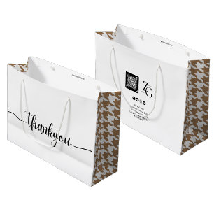 Grand Sac Cadeau Merci tendance Professionnel Logo Personnalisé Pro