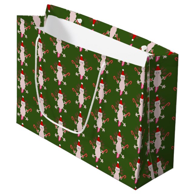 Grand Sac Cadeau Mignons Axolotl de Noël (Devant Angle)
