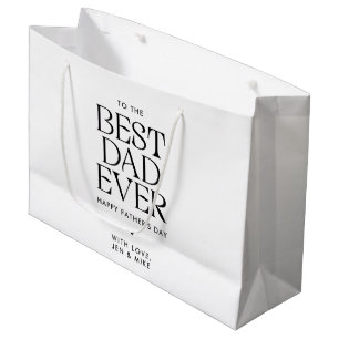 Grand Sac Cadeau Minimaliste Meilleur Papa Jamais Fête des pères mo