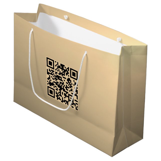 Grand Sac Cadeau Modèle de code QR instantanément modifiable | Faux (Devant Angle)