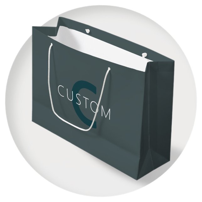 Grand Sac Cadeau Modèle de monogramme personnalisable élégant (Créateur téléchargé)