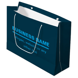 Grand Sac Cadeau Modèle de nom d'entreprise moderne gras Bleu
