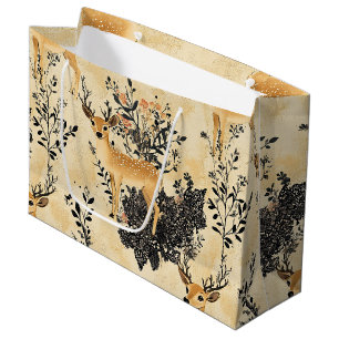 Grand Sac Cadeau Modèle de nurserie Fawn Woodland