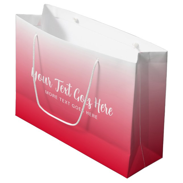Grand Sac Cadeau Modèle Rouge Moderne Élégant Créez votre propre (Devant Angle)