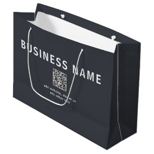 Grand Sac Cadeau Modèle simple pour votre code QR   Gris foncé