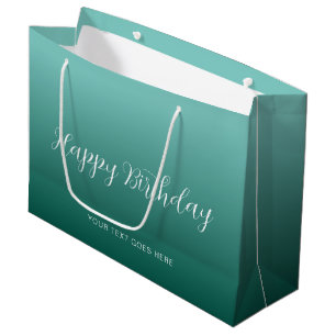 Grand Sac Cadeau Modèle Turquoise personnalisé écrit à la main Joye