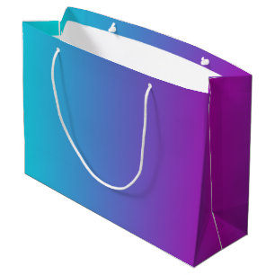 Grand Sac Cadeau Moderne bleu violet dégradé