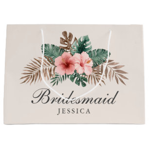 Grand Sac Cadeau Moderne Boho Tropical Folift Bridesmaid Grand Gif