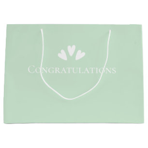 Grand Sac Cadeau Moderne minimaliste Pastel Green Félicitations