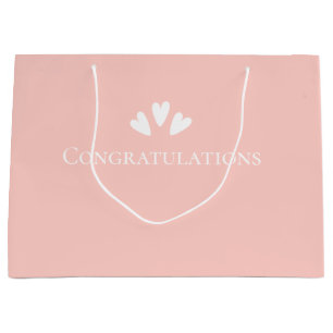 Grand Sac Cadeau Moderne minimaliste Pastel Pink Félicitations