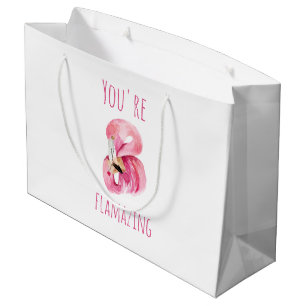 Grand Sac Cadeau Moderne Vous Flamazez Le Flamant rose Rose De Beau