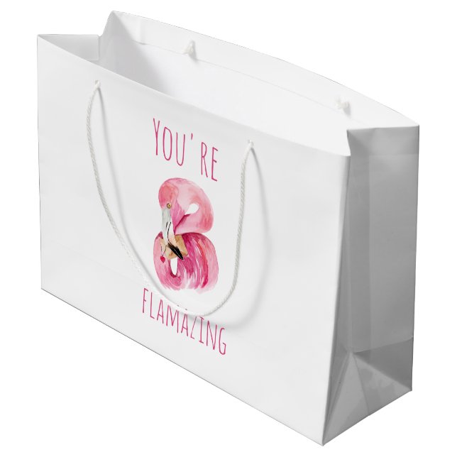 Grand Sac Cadeau Moderne Vous Flamazirez Beauté Flamant rose rose (Dos Angle)