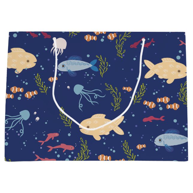 Grand Sac Cadeau Monde sous-marin (Devant)