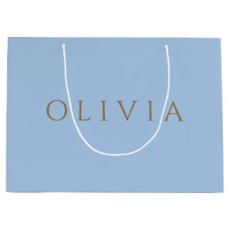 Grand Sac Cadeau monogramme    blueminimaliste pastel chic grand gi