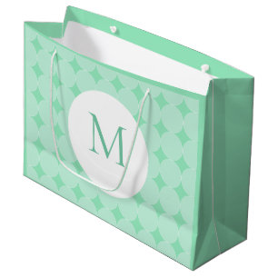 Grand Sac Cadeau Monogramme couleur verte à la menthe Élégant Modèl