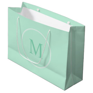 Grand Sac Cadeau Monogramme couleur verte à la menthe tendance Modè