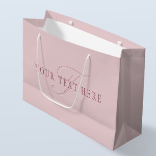 Grand Sac Cadeau Monogramme d'aspect élégant Or rose