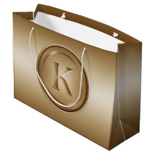 Grand Sac Cadeau Monogramme "Lettre K"