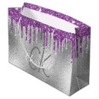 Monogramme nominatif moderne élégant violet