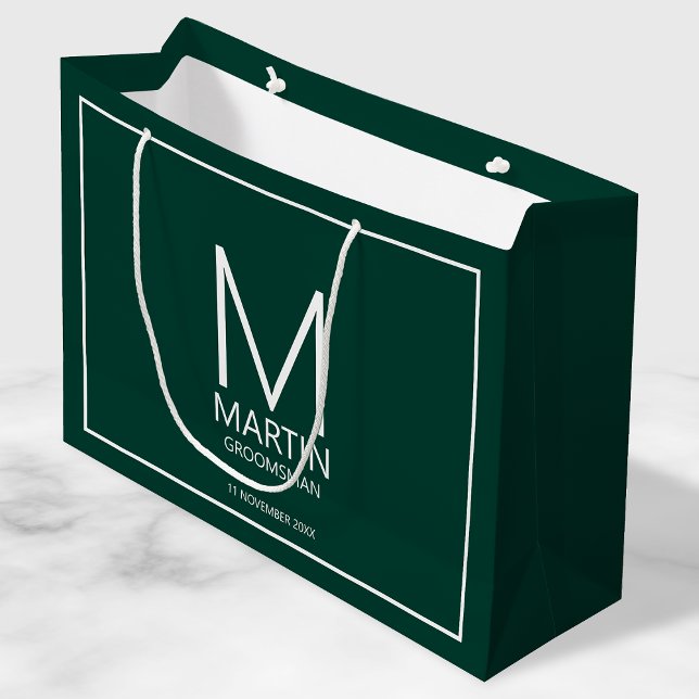 Grand Sac Cadeau Monogramme personnalisé moderne et Groomsmen de no (Créateur téléchargé)