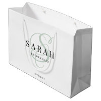Monogramme vert blanc Épouse personnalisée