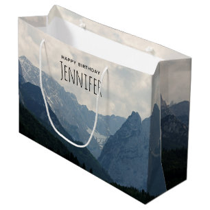 Grand Sac Cadeau Montagnes alpines Pays Nature Photo Anniversaire