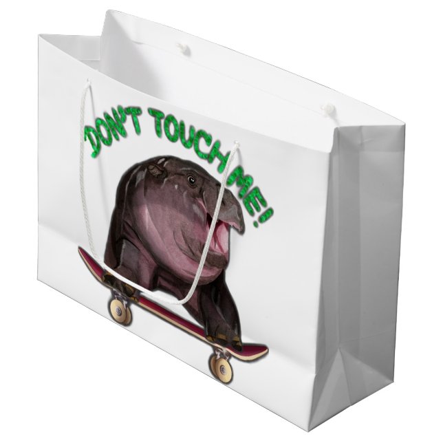 Grand Sac Cadeau Moo Deng Hippopotame (Devant Angle)