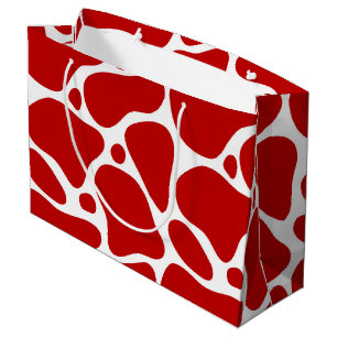 Grand Sac Cadeau Motif blanc et rouge Giraffe