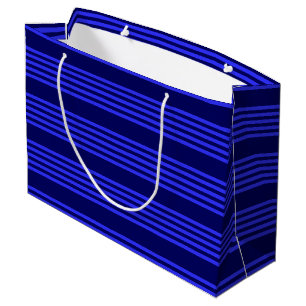 Grand Sac Cadeau Motif bleu cinq bandes