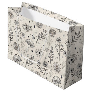 Grand Sac Cadeau Motif botanique céleste (3)