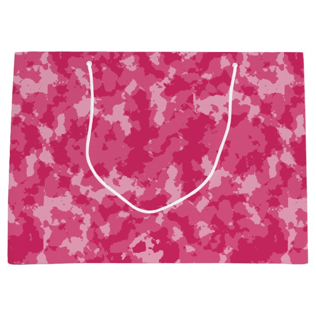 Grand Sac Cadeau Motif Camo rose (Devant)