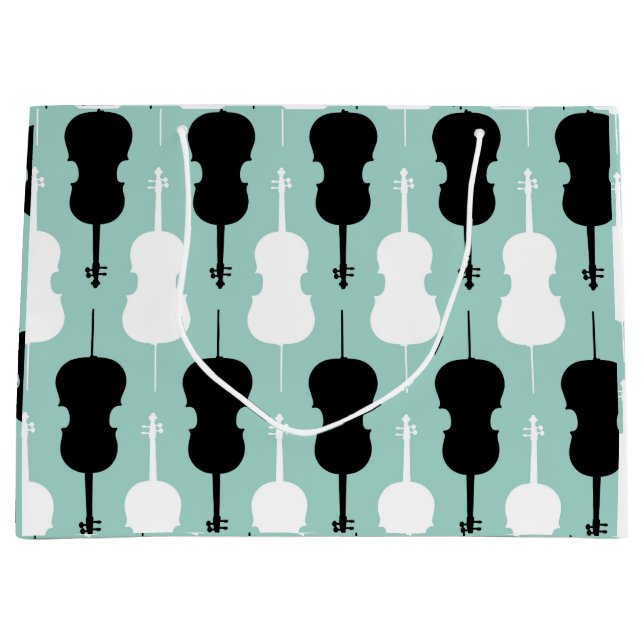 Grand Sac Cadeau Motif Cello (Devant)