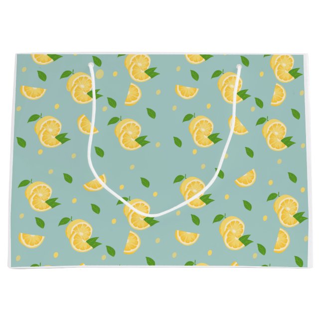Grand Sac Cadeau Motif citron (Devant)