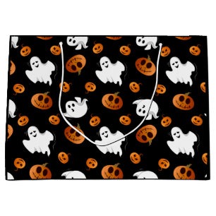 Grand Sac Cadeau Motif Citrouille de Ghost Halloween plaisant