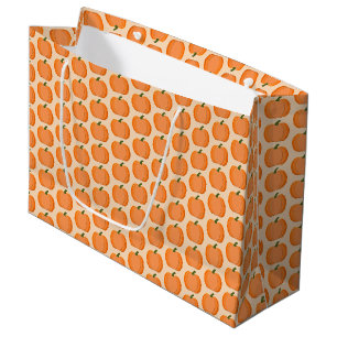 Grand Sac Cadeau Motif Citrouille Neutre de Genre Orange Mignon