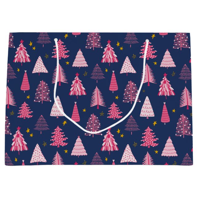 Grand Sac Cadeau Motif d'arbre de Noël (Devant)
