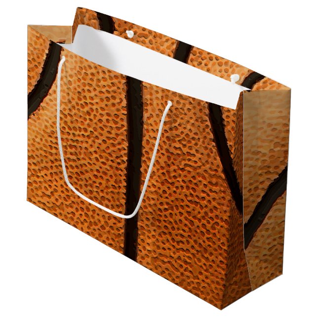 Grand Sac Cadeau Motif de basket-ball Imprimer Arrière - plan (Devant Angle)