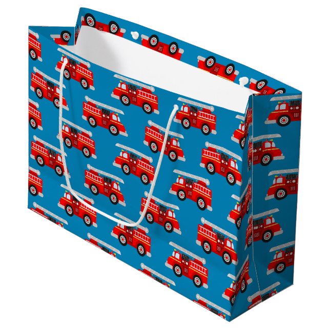 Grand Sac Cadeau motif de camionnette pour enfants mignons (Devant Angle)