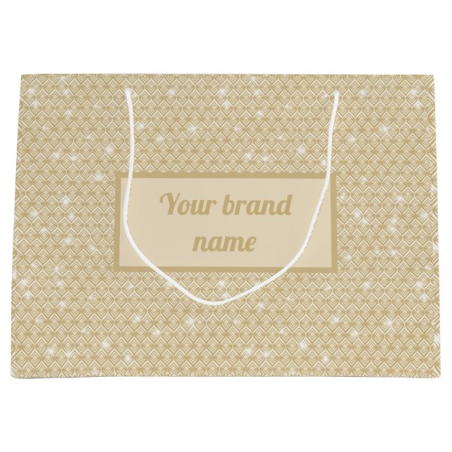 Grand Sac Cadeau Motif de champagne de luxe (Devant)