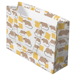Grand Sac Cadeau Motif de fromage mignon rongeur de la souris