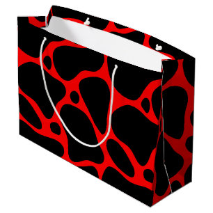 Grand Sac Cadeau Motif de girafe rouge et noire