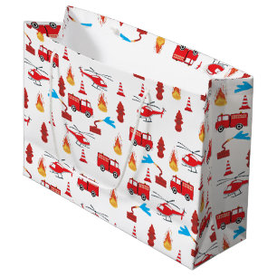 Grand Sac Cadeau Motif de la Brigade des Moteurs de Camion de Trans