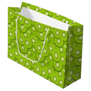 Grand Sac Cadeau motif de la fête des fruits de kiwi carrelé